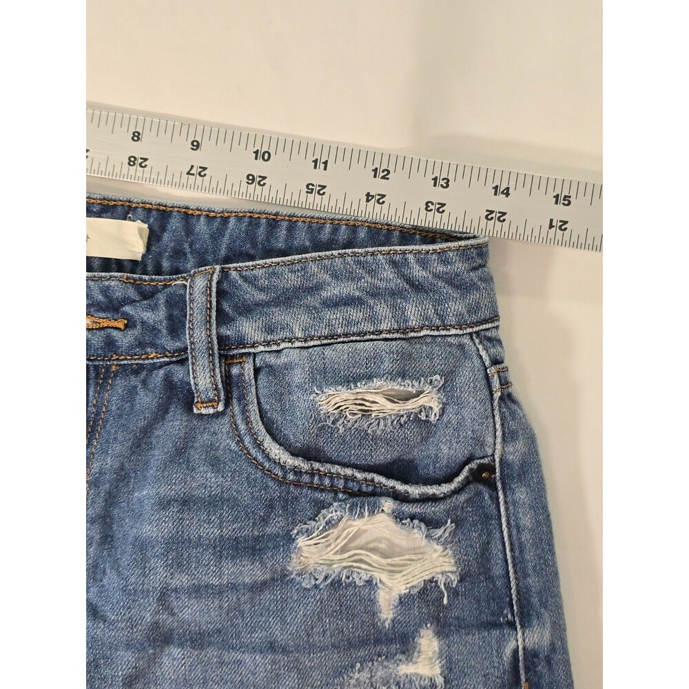 Hidden La High Rise Stretch Frayed Hem Distressed Denim Jean Shorts Small Bo View 5